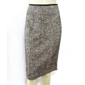 Adec 2 Phillipe Adec Wool Silk Pencil Skirt Straight Brown Academia Designer 6